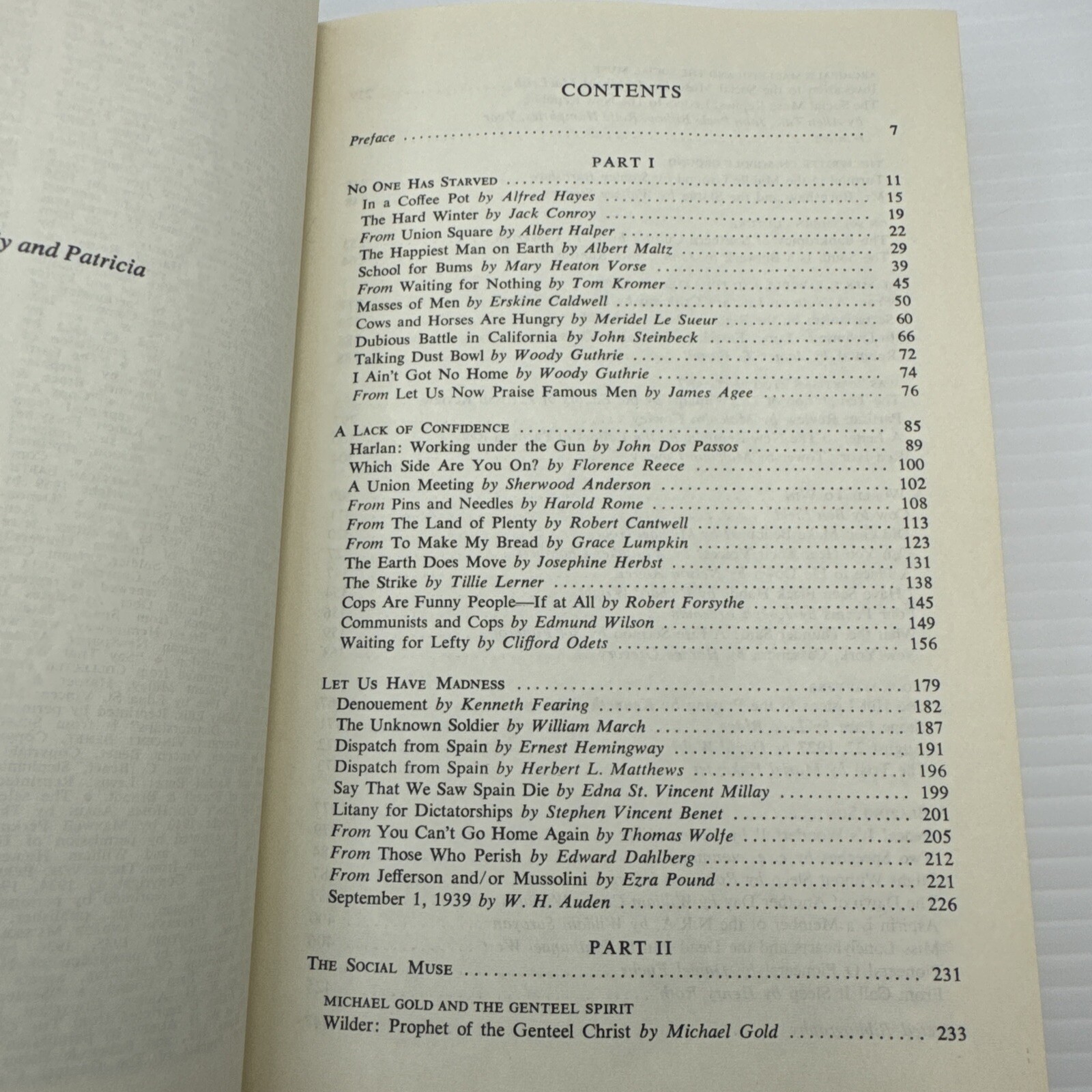 Years of Protest A Collection of American Writings of the 1930s Hardcover 1967