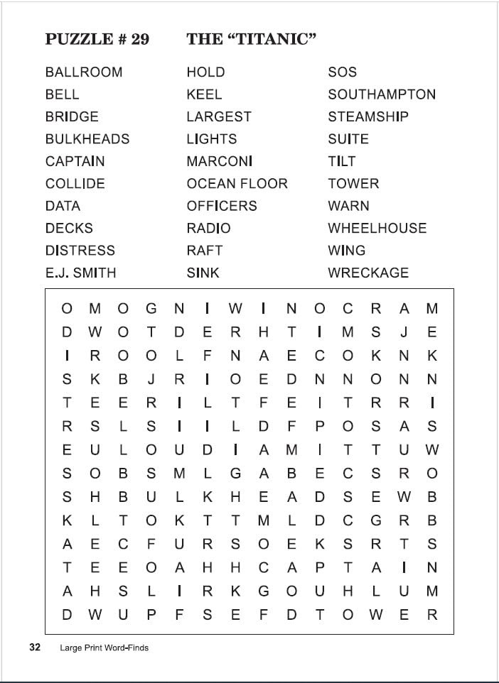 Large Print Word Finds- Word Search Puzzle Book