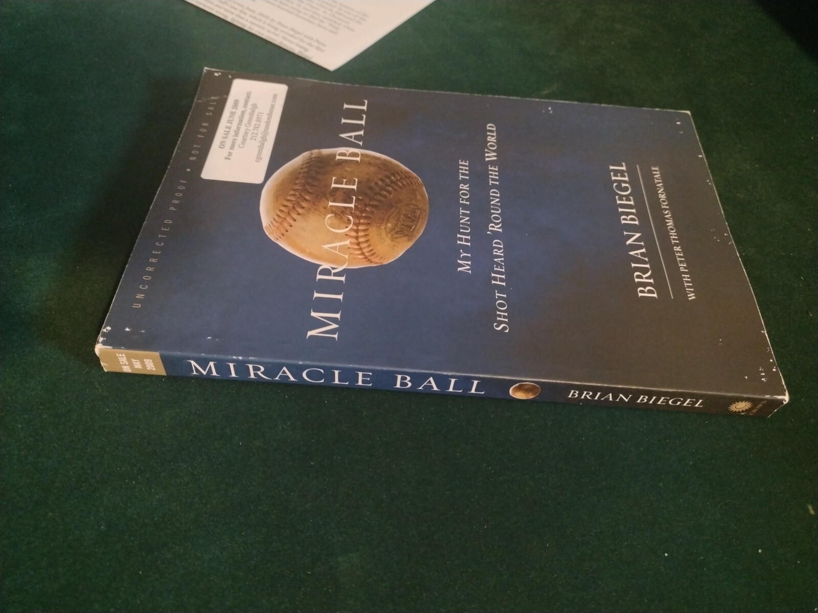 Miracle Ball by Brian Biegel (Tpb 2009) 1st Edition Uncorrected Proof CROWN Pub