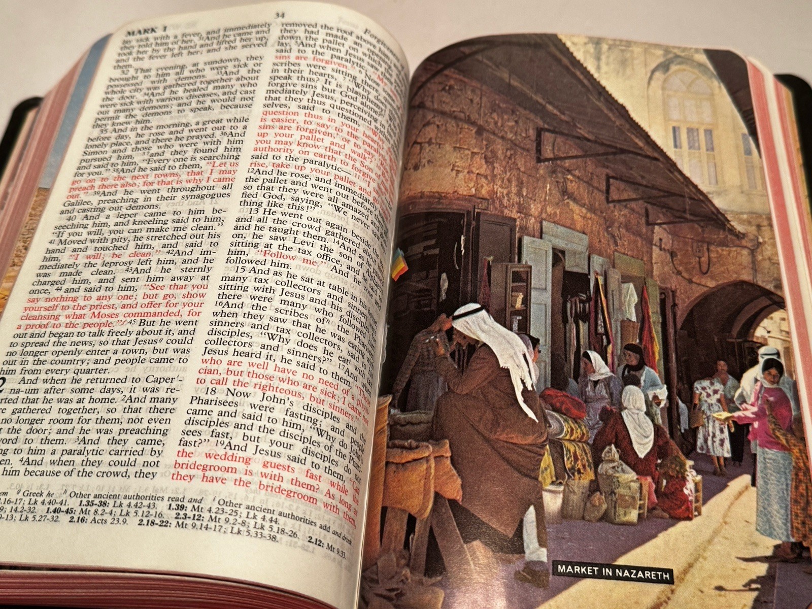 THE HOLY BIBLE RSV 1971 vintage Collins World Red Letter Edition with helps
