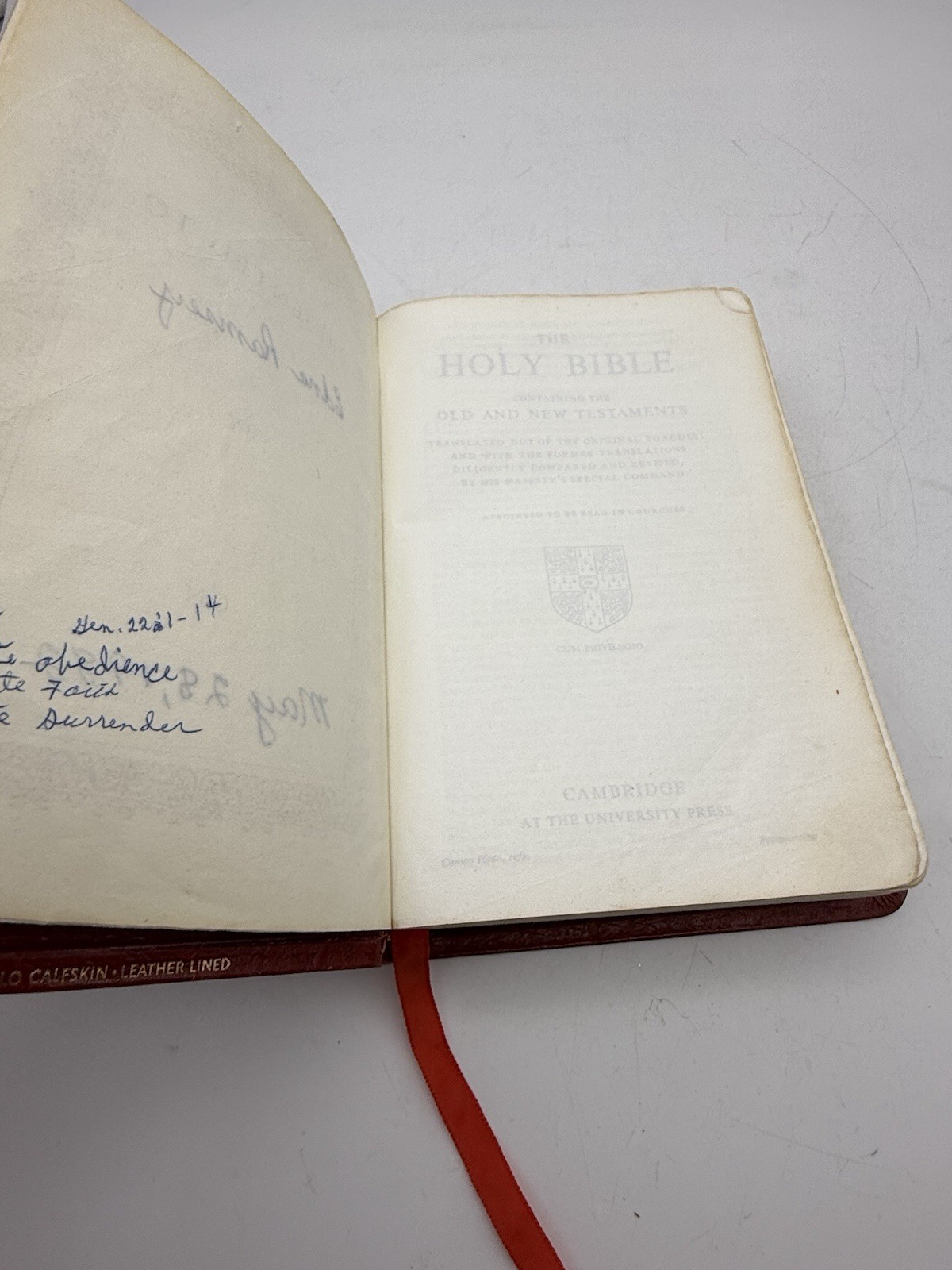Vintage Holy Bible Red Letter Concordance Cambridge Red Leather Bound 1970s Maps