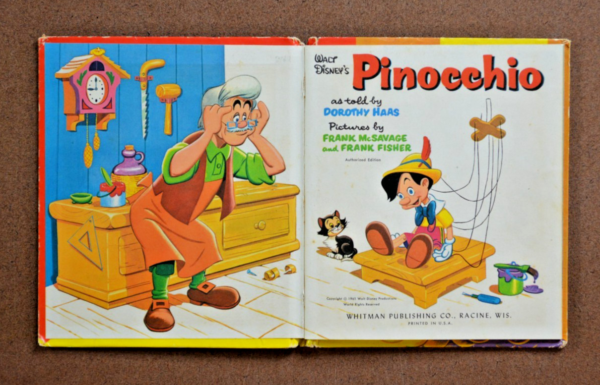 Vintage Walt Disney&rsquo;s Pinocchio by Dorthy Haas 1961 Whitman Publishing