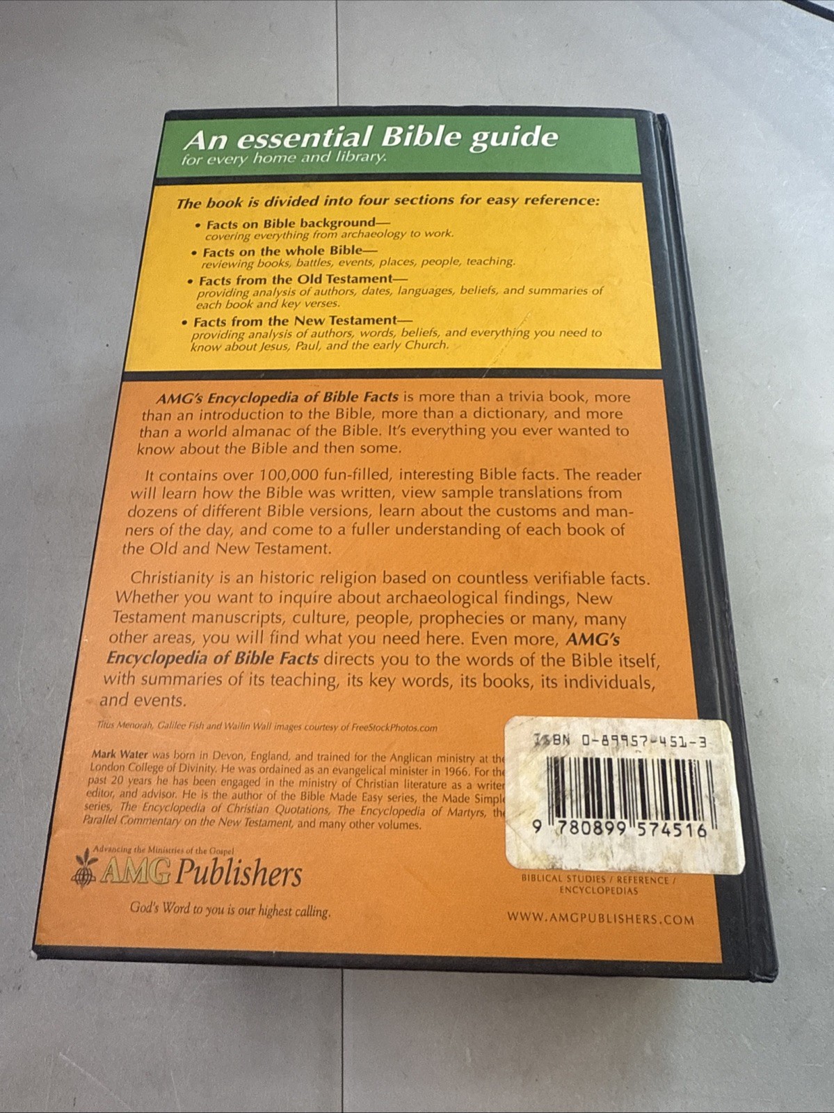 AMG&rsquo;s Encyclopedia of Bible Facts by Mark Water (2004, Hardcover)