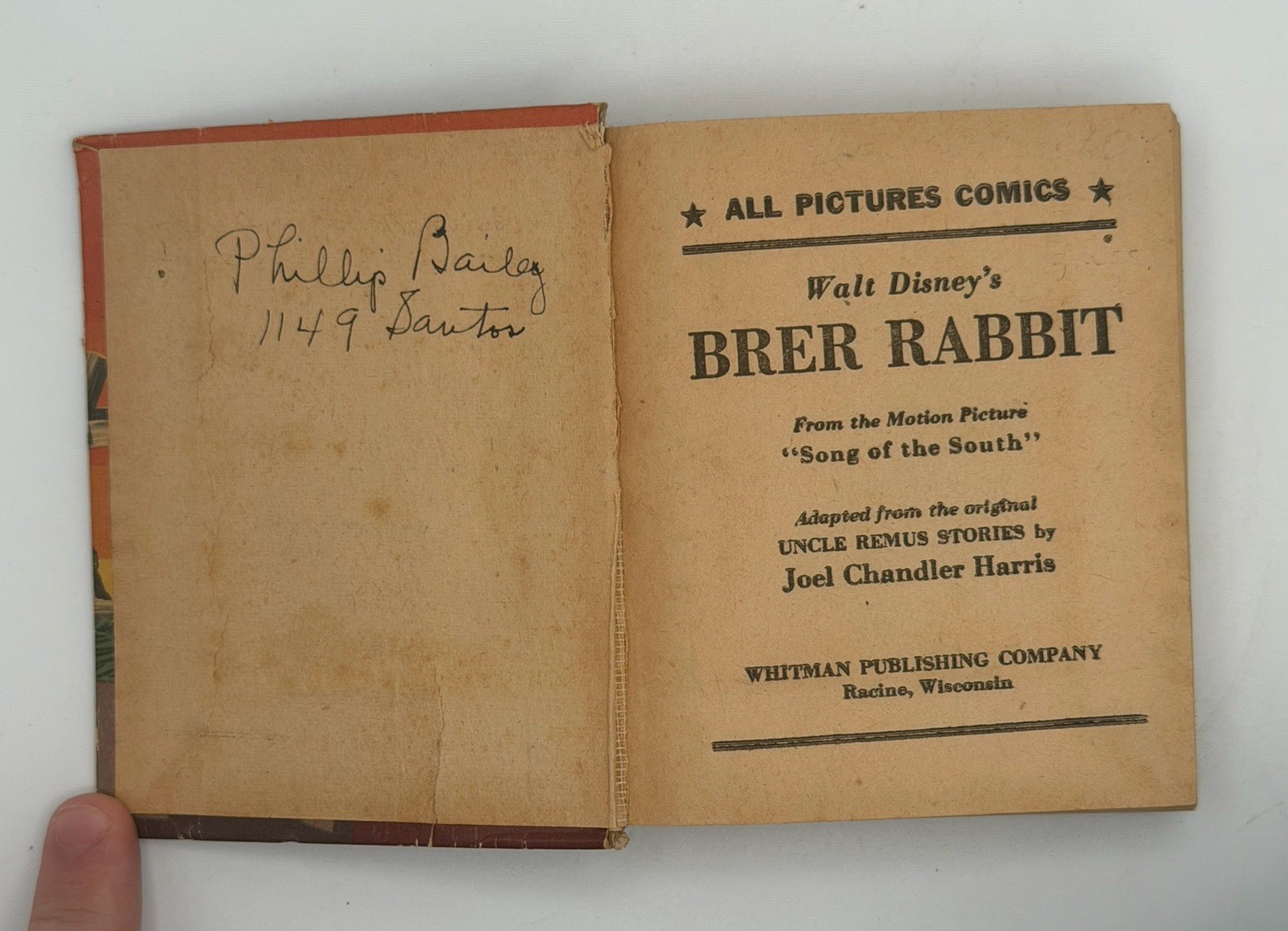 Big Better Little Book Walt Disney&rsquo;s Brer Rabbit Whitman Publishing Comic 1947