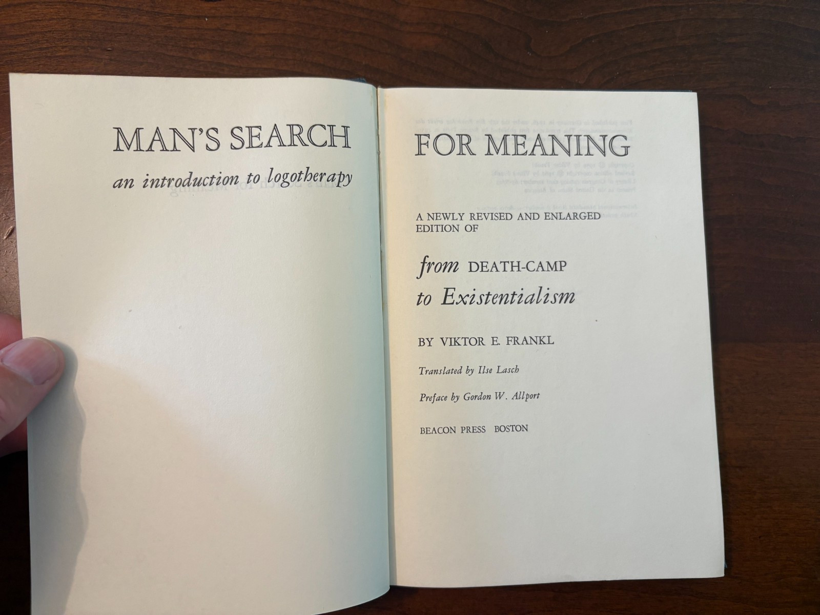 Man&rsquo;s Search for Meaning by Victor E. Frankl – Revised Edition 9th Printing 1970
