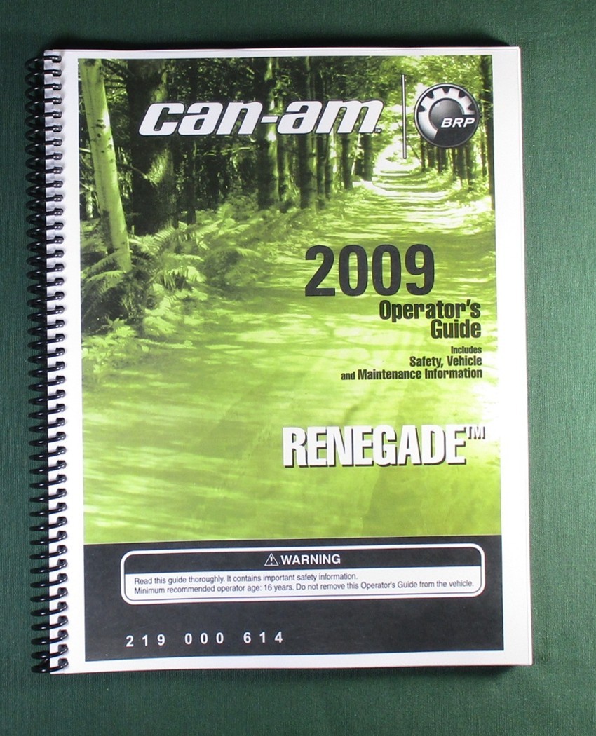 2009 Can-Am Renegade 800 Owner&rsquo;s Manual: 148 Pages & Protective Covers!