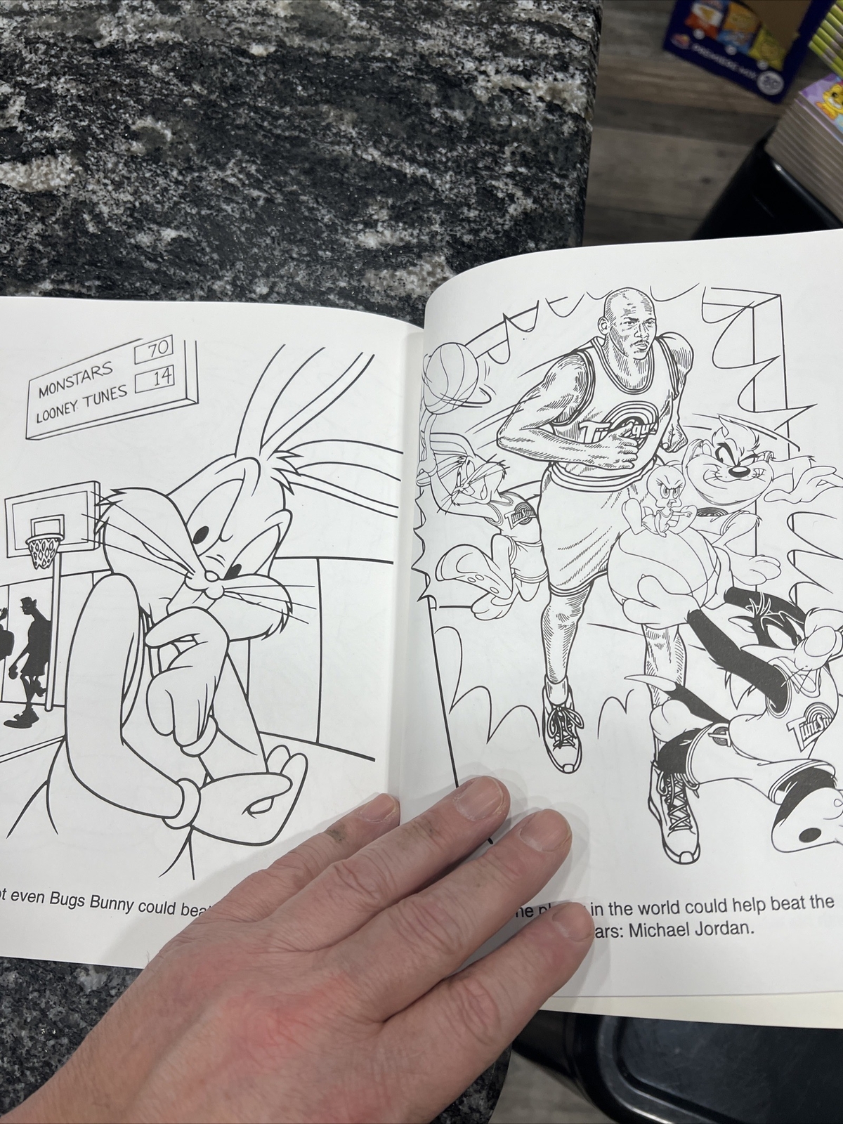 SPACE JAM SWACKHAMMER&rsquo;S MEAN TEAM BASKETBALL PAINT & MARKER BOOK LANDOLL&rsquo;S 1996