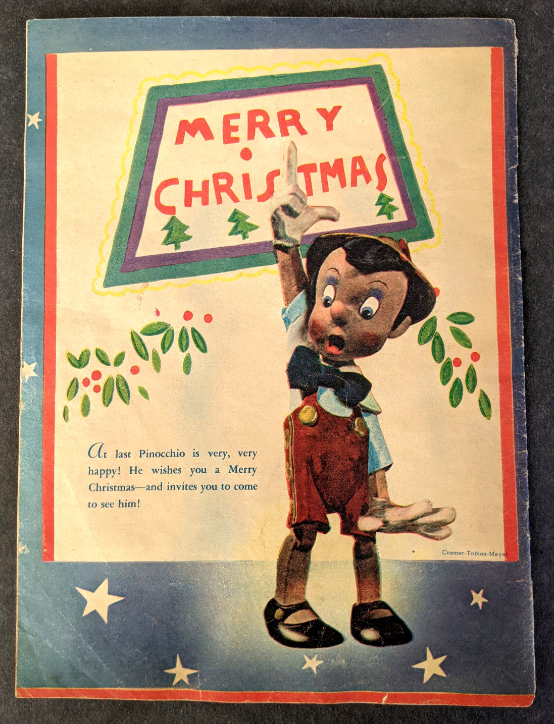 Pinocchio Pinocchio&rsquo;s Christmas Party 1939 Disney Give Away Toytown Boston