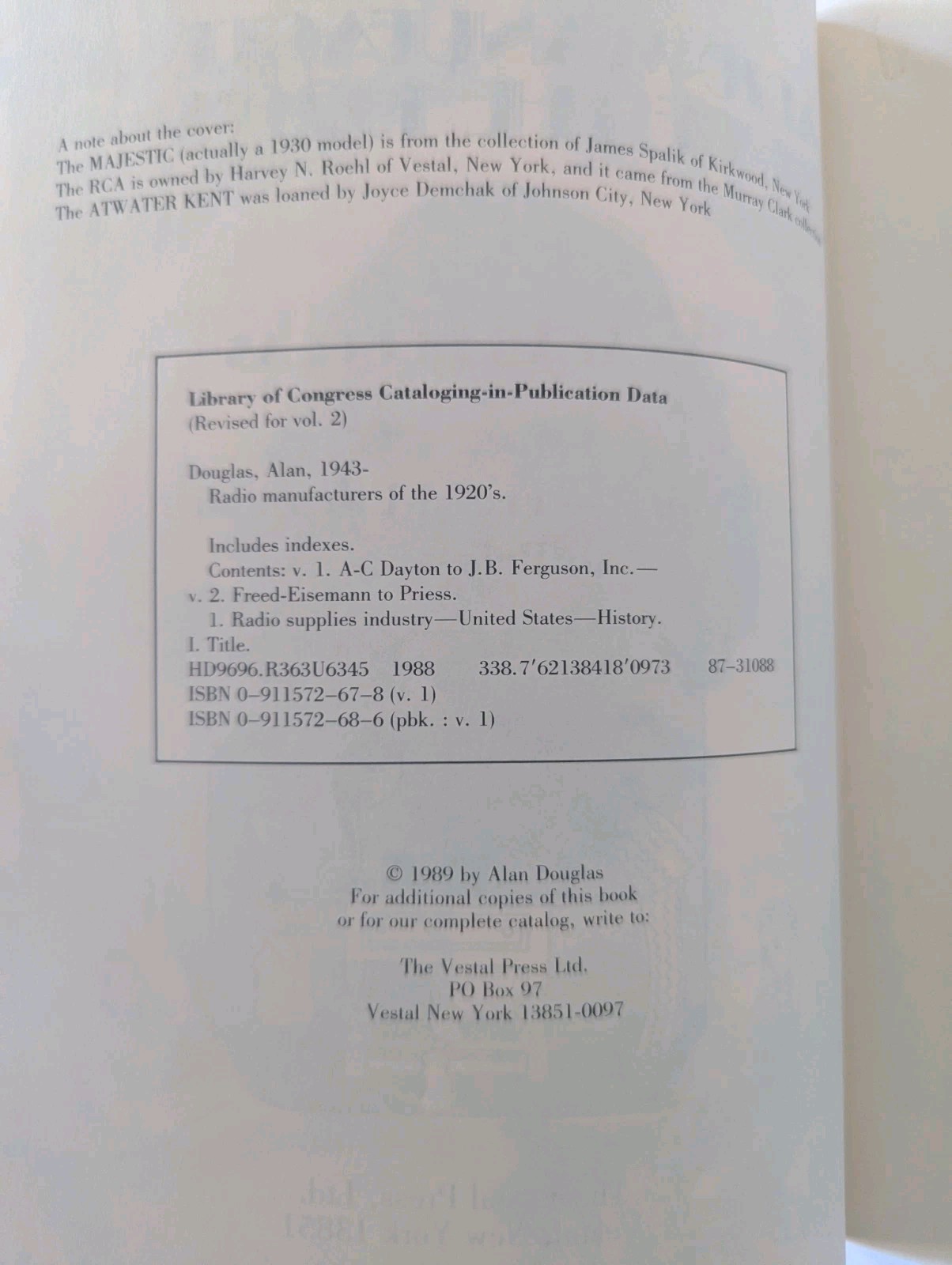 Radio Manufacturers of the 1920s Vol. 2 Freed-Eisemann to Priess Collecting