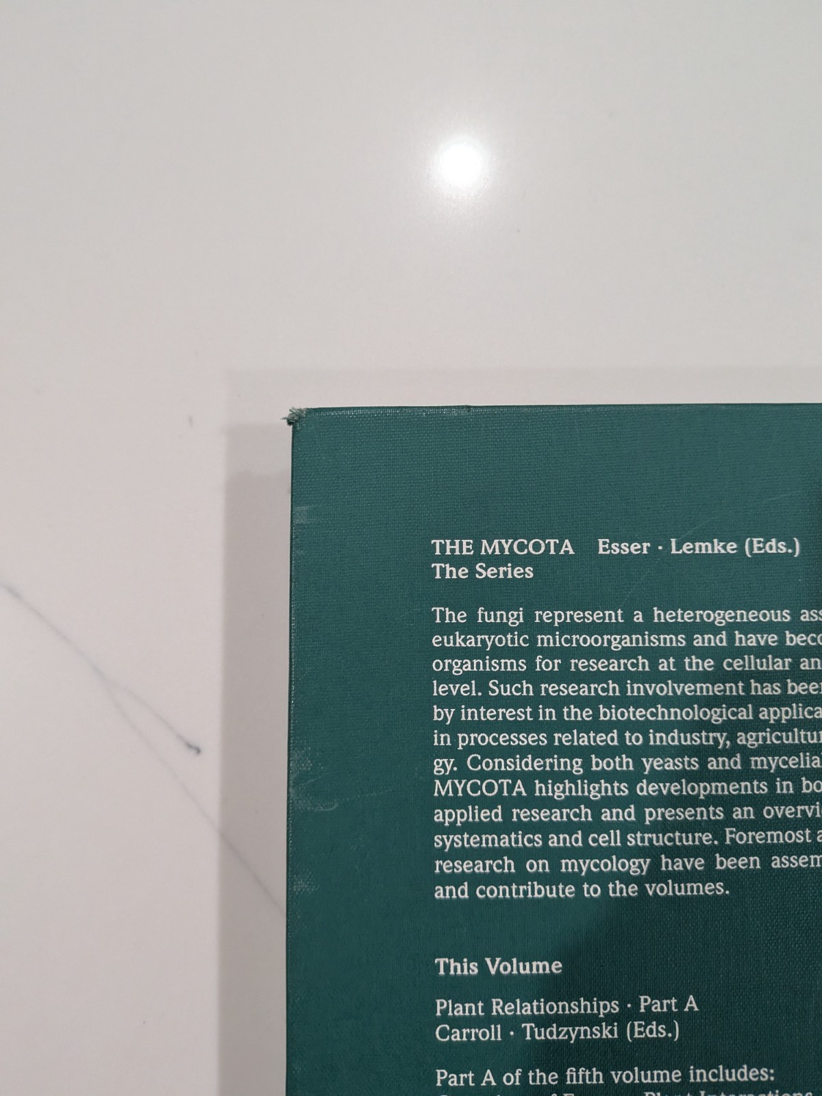 The Mycota Vol V Plant Relationships Part A – Carroll / 1997 Hardcover Springer