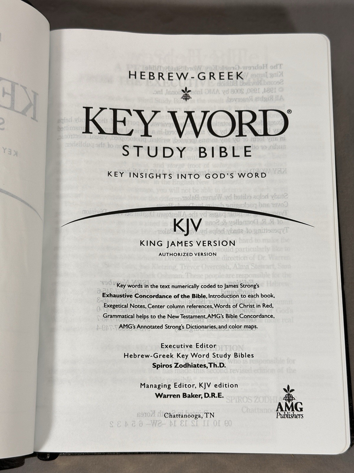 Hebrew Greek Key Word Study Bible KJV Genuine Leather Black AMG Publishers Box