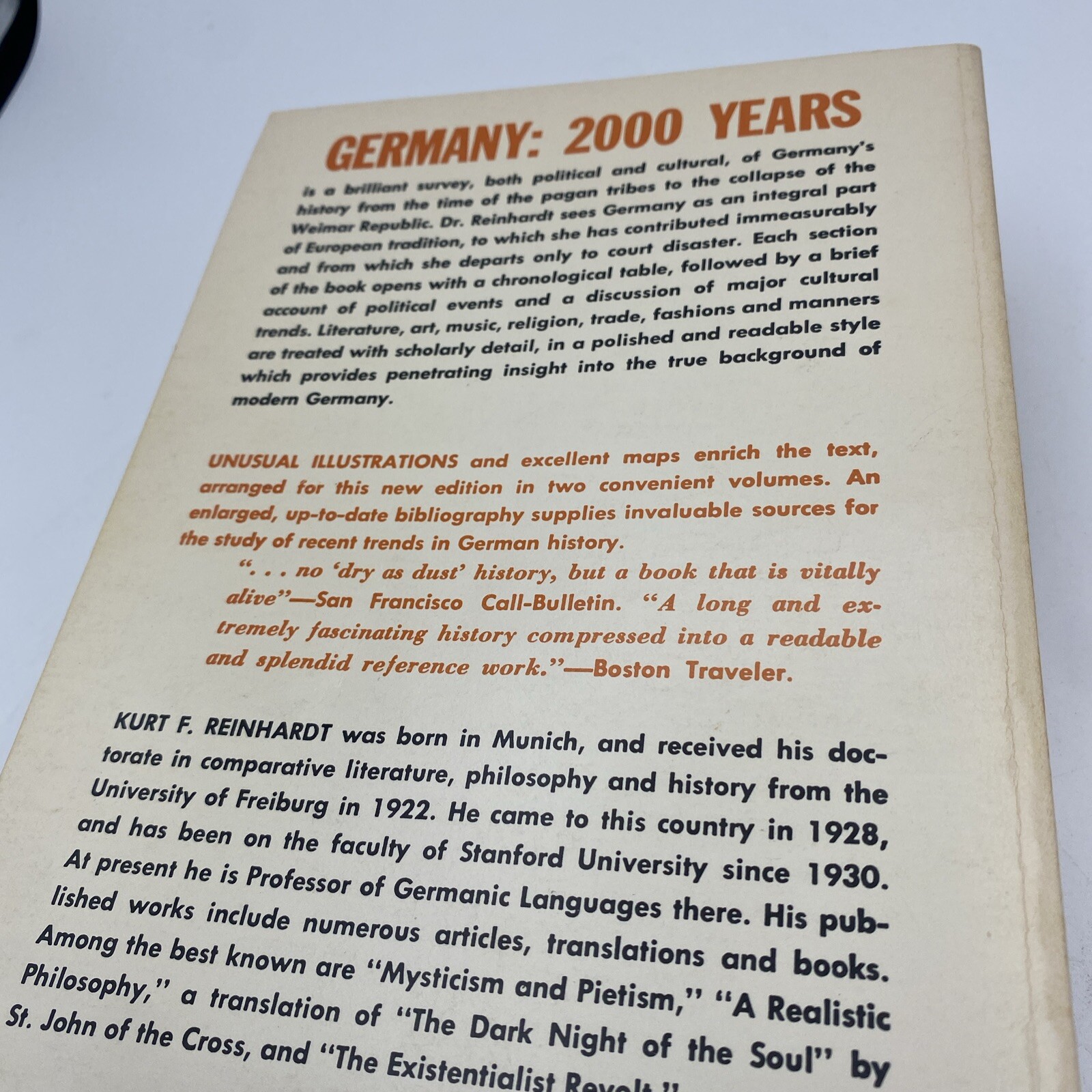 GERMANY 2000 YEARS Vol 1 & Vol II Kurt F Reinhardt Rise Fall of Holy Empire Book