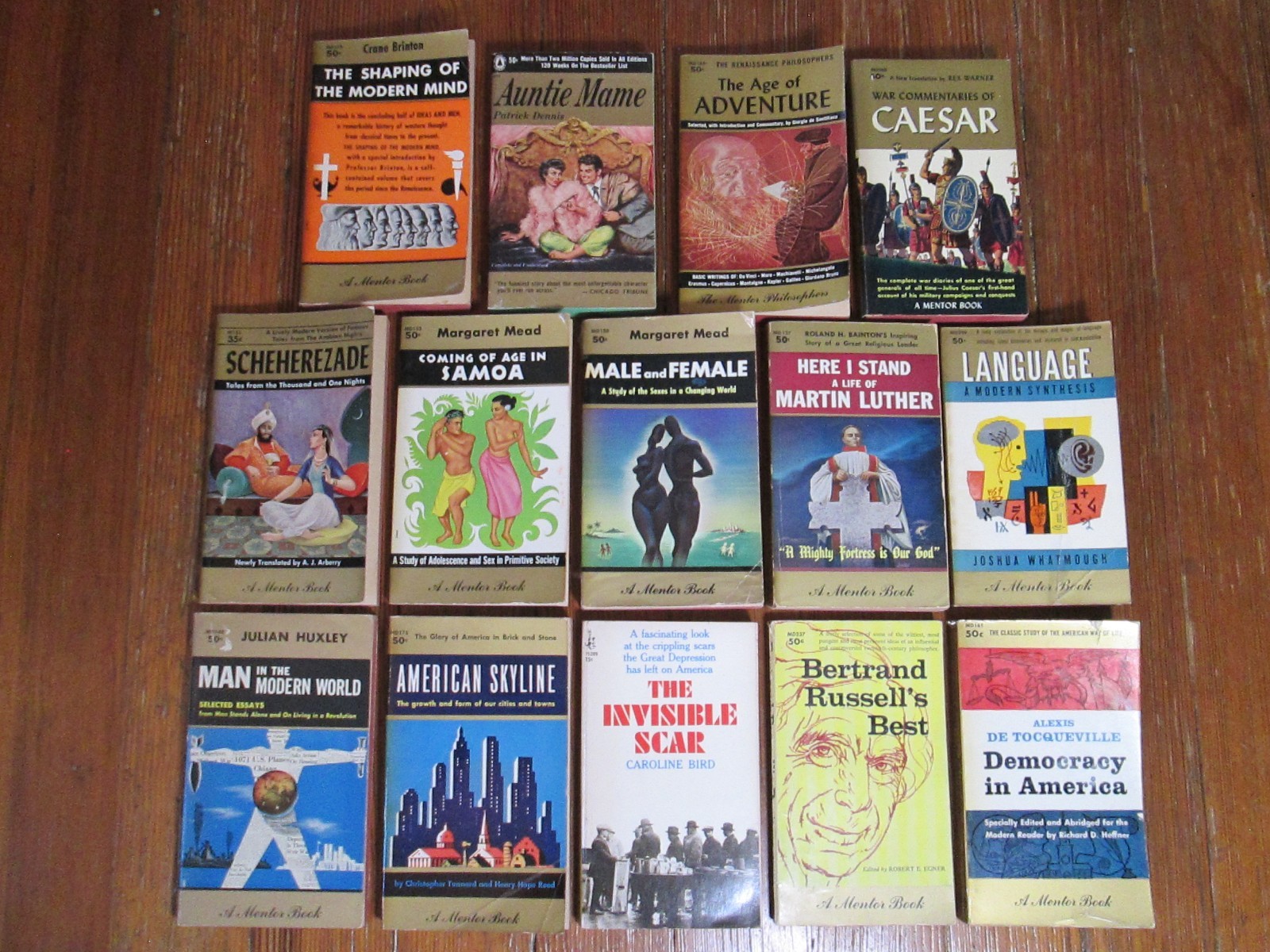 Mentor New American Library Vintage Paperback Book Lot 1960s Classics Decor PPBK