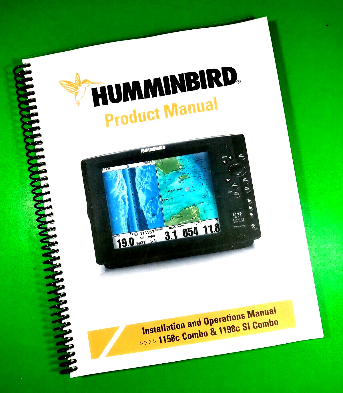 Owner&rsquo;s Manual for Humminbird 1158c 1198c SI Combo, 232 Pages W/Clear Covers!