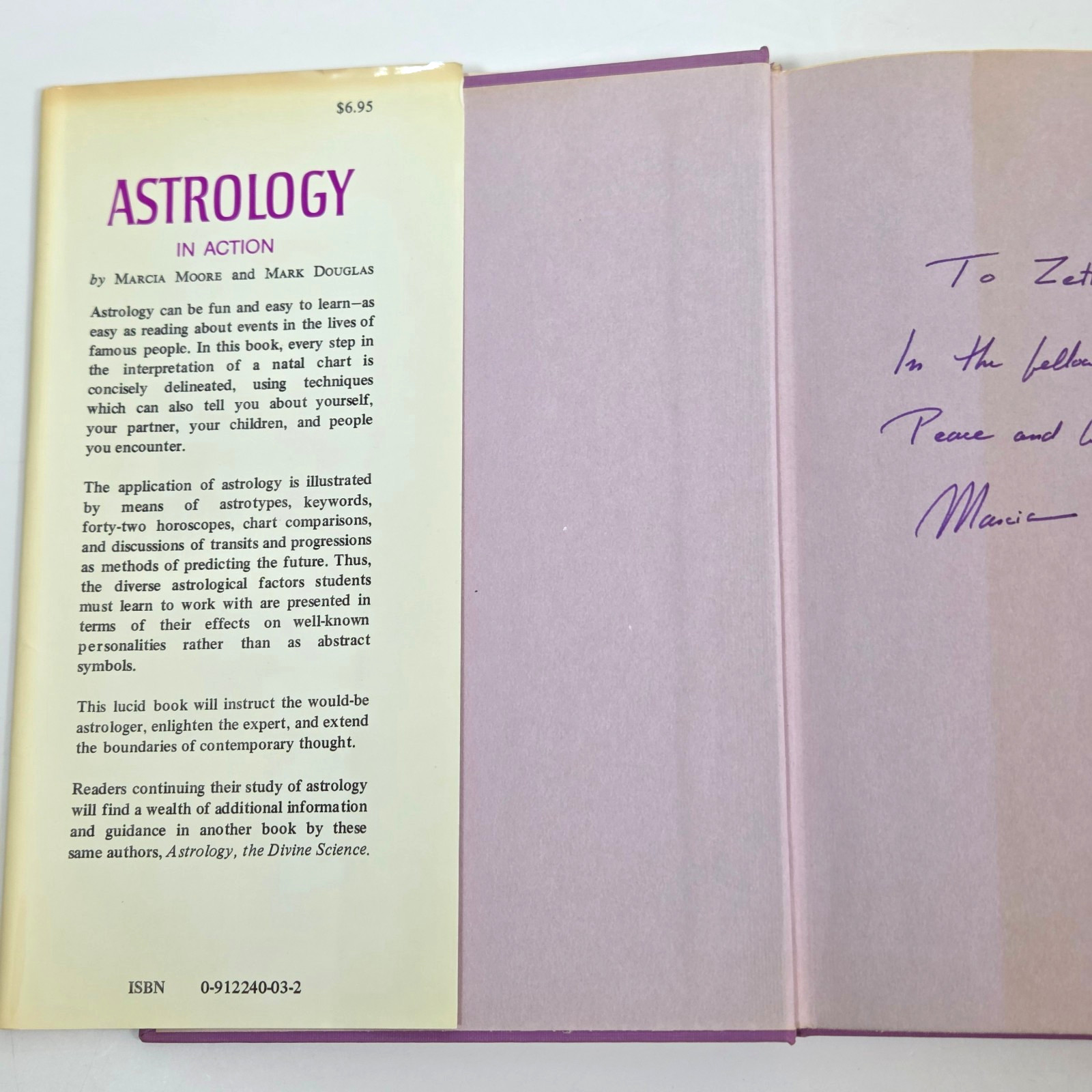 SIGNED Astrology in Action Marcia Moore Mark Douglas 1970 First Ed HCDJ Arcane
