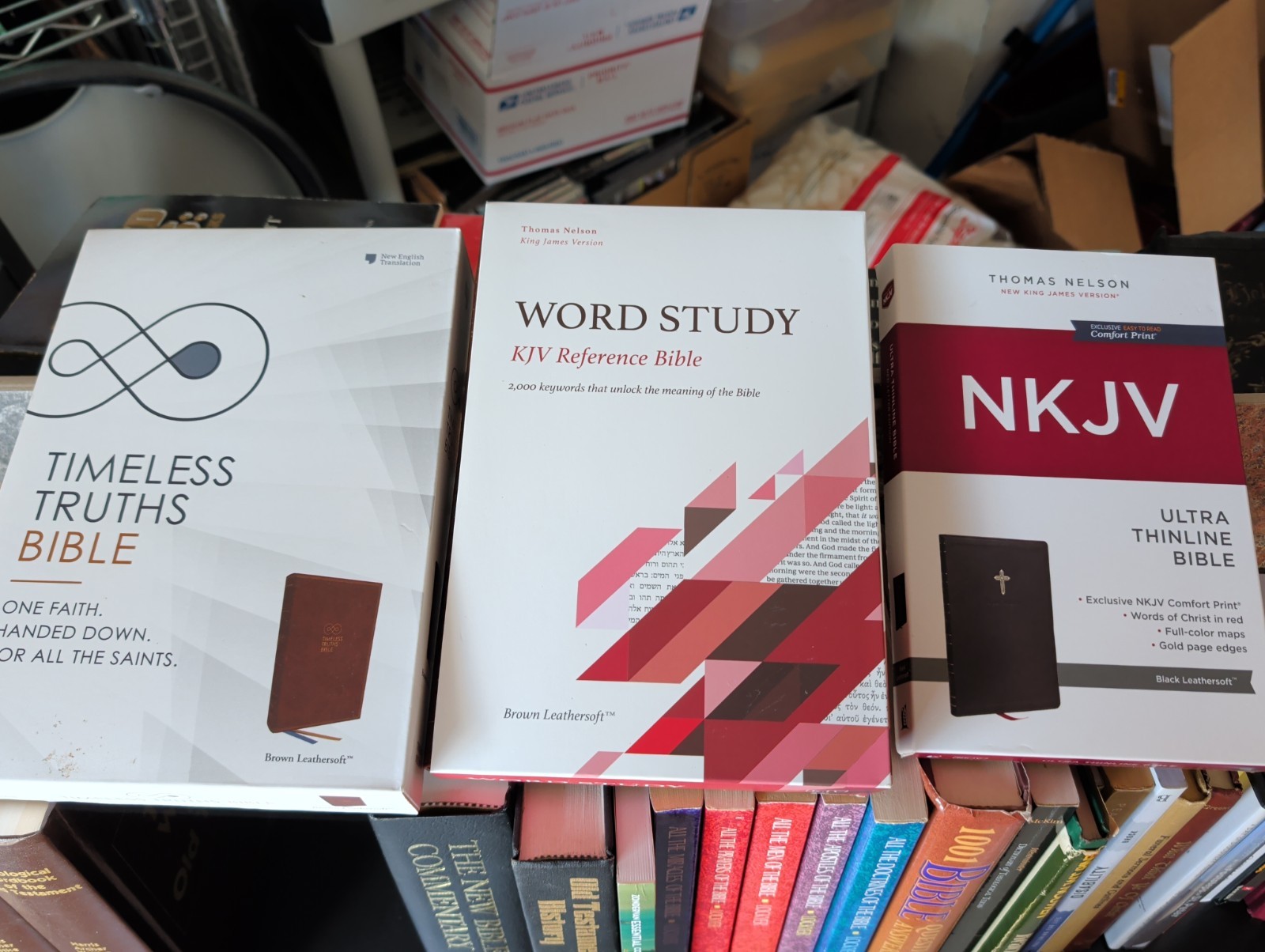 MINISTER&rsquo;S BIBLE & BOOK LOT J4: 4 Bibles/Theology/History/Reference/Sermons WOW