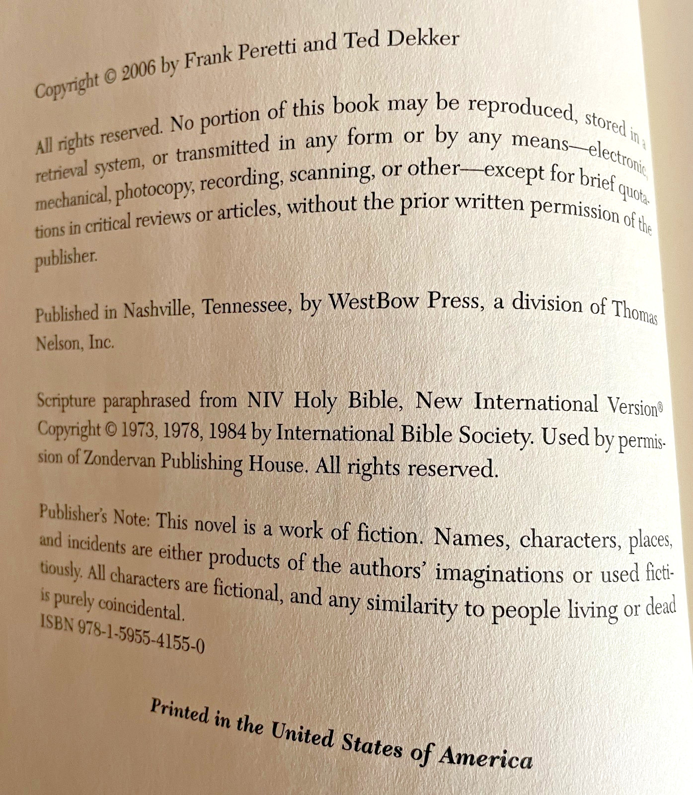 House The Only Way Out Is In Frank Peretti/Ted Dekker Hardcover 372 Pages 2006