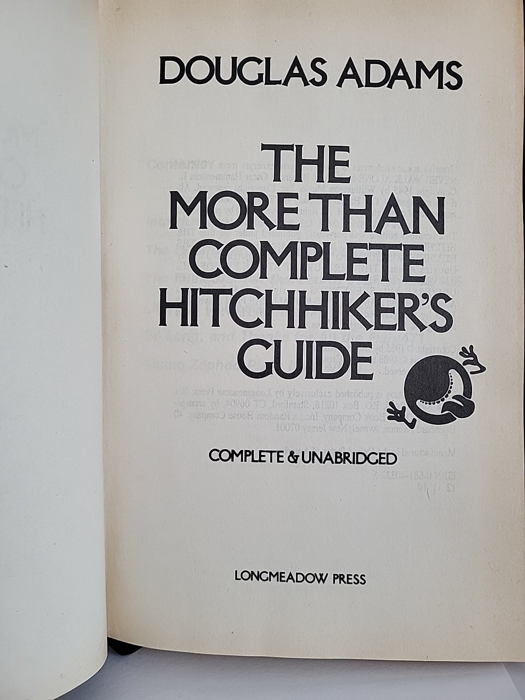 The More Than Complete Hitchhiker&rsquo;s Guide Douglas Adams 1987 Leather bonding