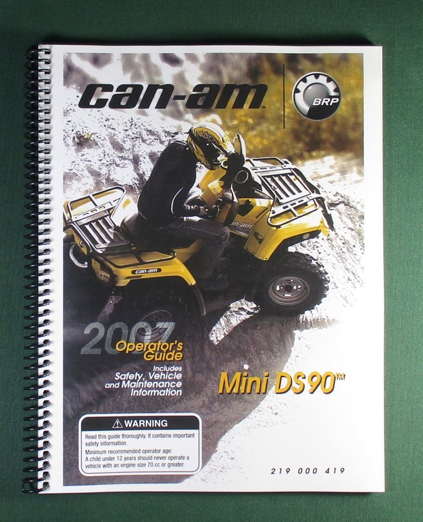 2007 Bombardier Mini DS 90 Owner&rsquo;s Manual: 112 Pages & Protective Covers!