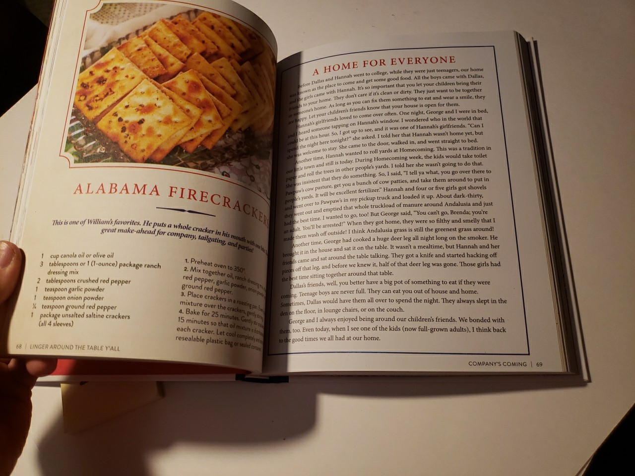 Linger Around The Table Y’all Brenda Gantt- Cookbook Family Recipes and Stories