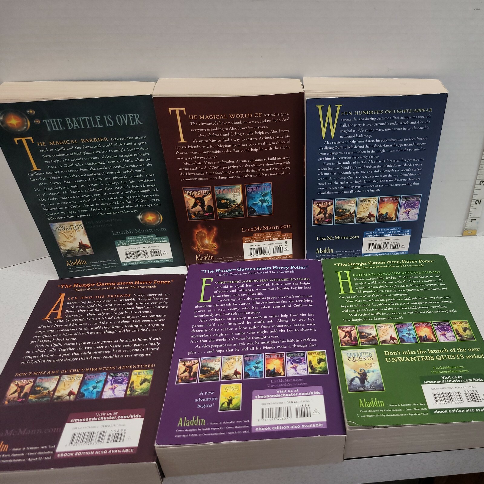 The Unwanteds Series Collection Set Books 2 -7 Lisa McMann Like New Lg Paperback
