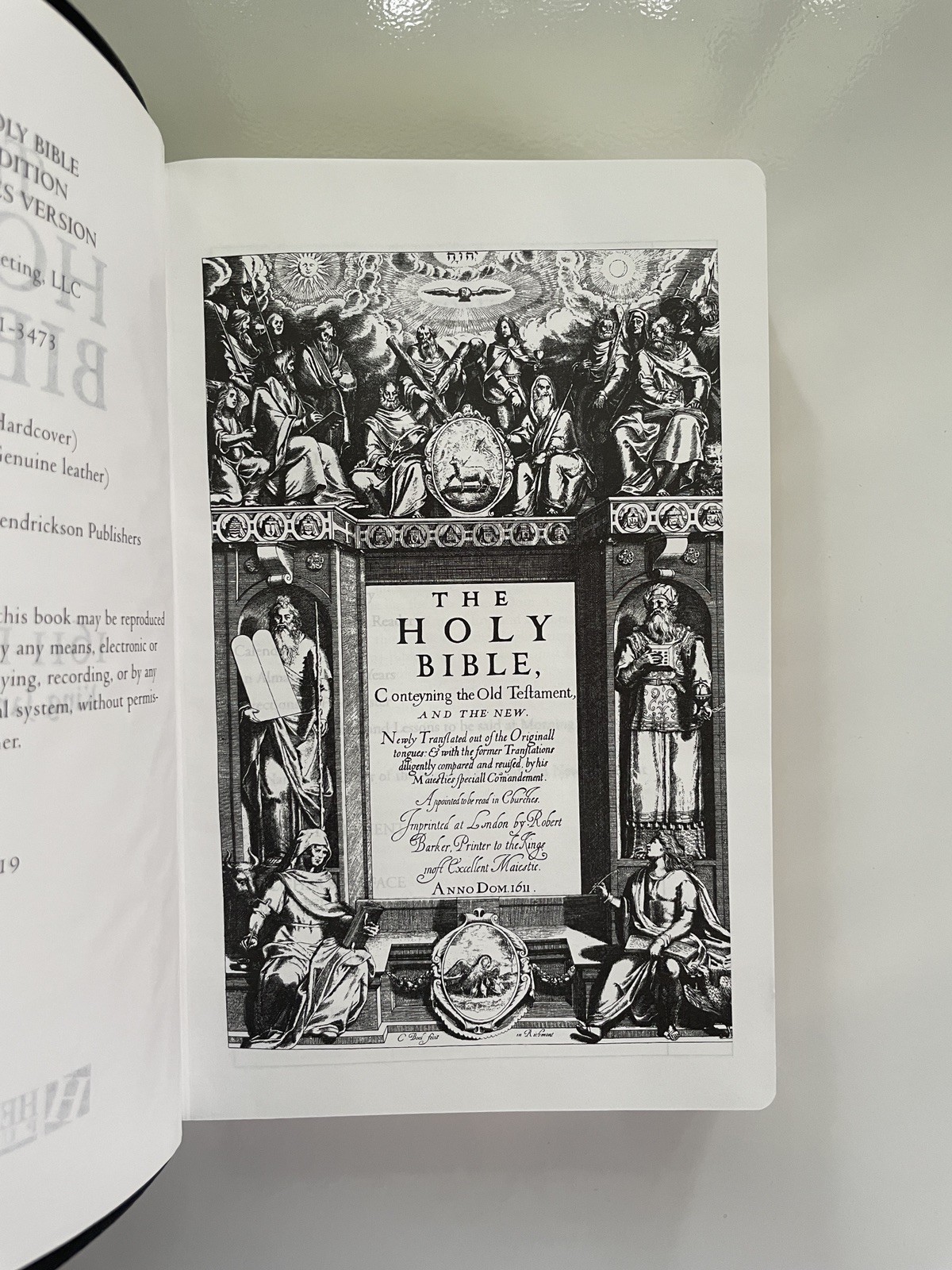 KJV 1611 Bible 400th Anniversary Edition Genuine Leather with Apocrypha Like New