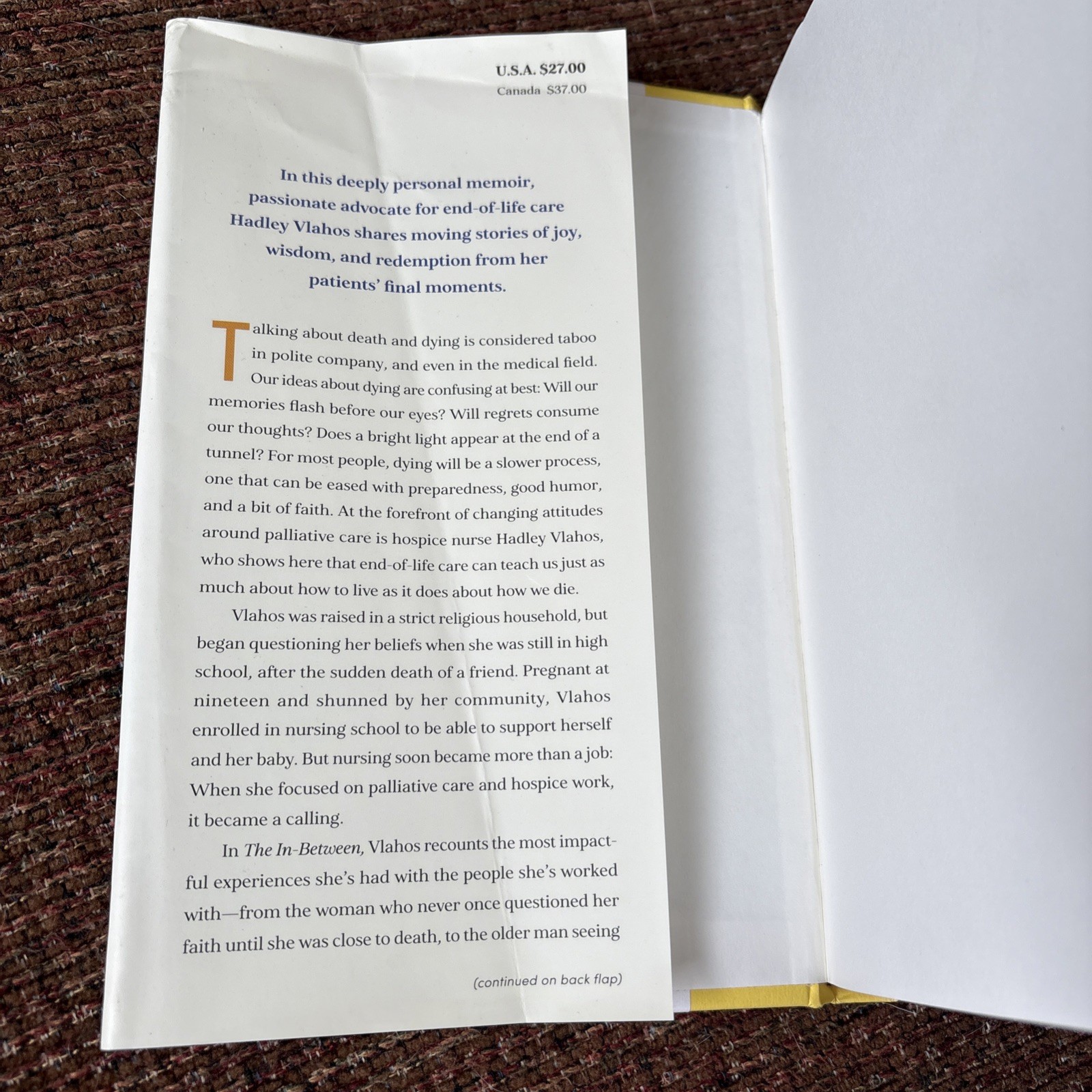 The In-Between: Unforgettable Encounters During Life&rsquo;s Final Moments by Hadley V