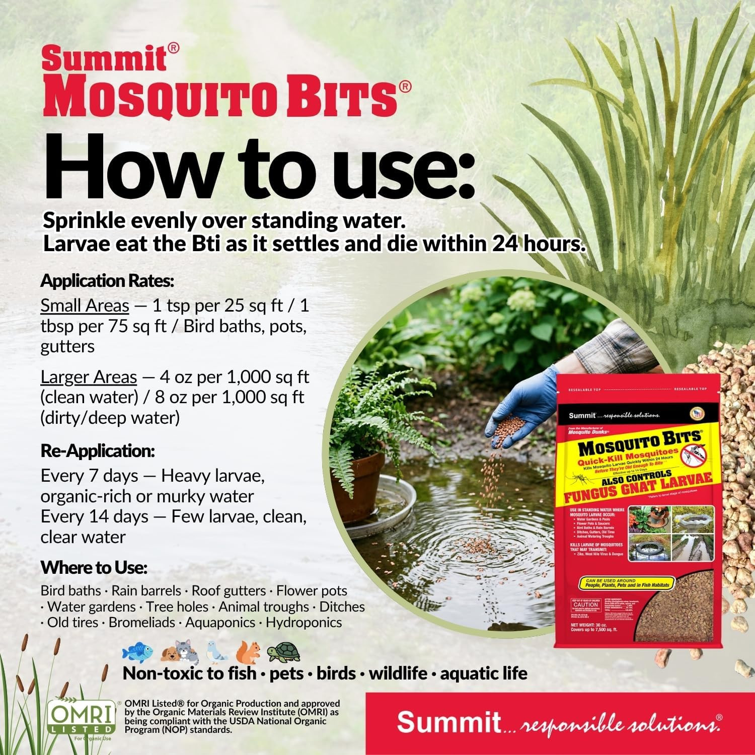 Summit 117-6 Mosquito Bits, Granular, 30 oz Package