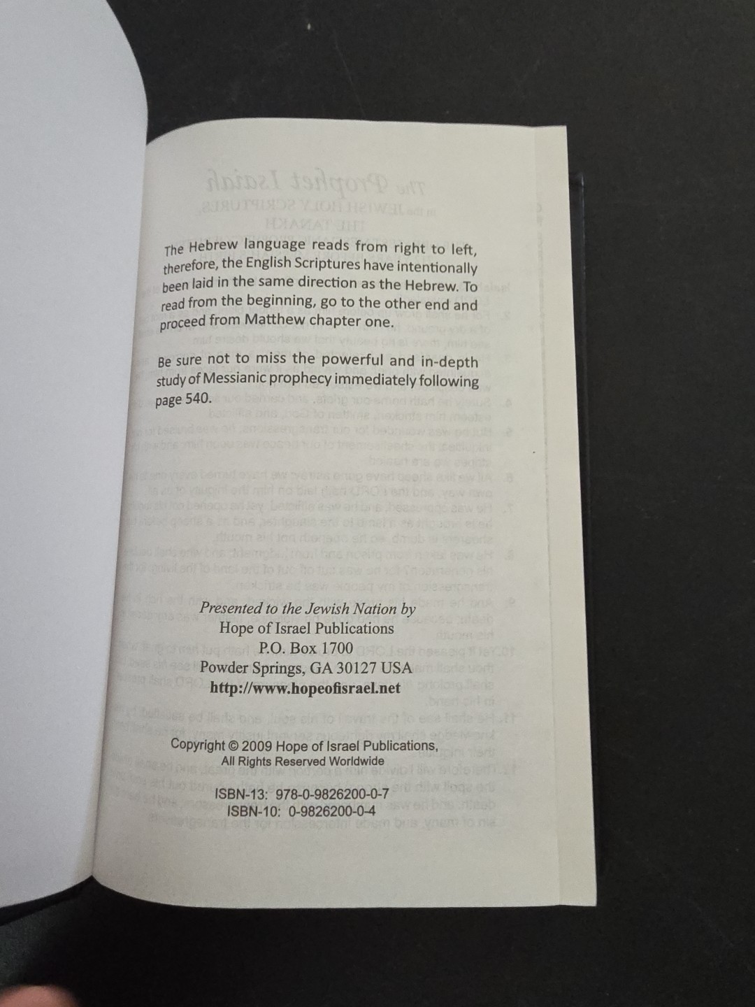 Hebrew-English New Covenant Prophecy Edition Hardback