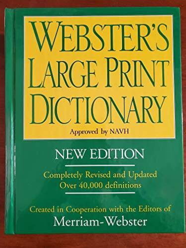 Webster&rsquo;s Large Print Dictionary – New Edition – Hardcover – GOOD