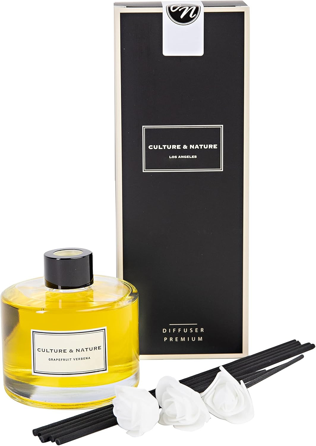 Reed Diffuser Set 6.7Oz (200Ml) Grapefruit Verbena Scented Diffuser with Sticks