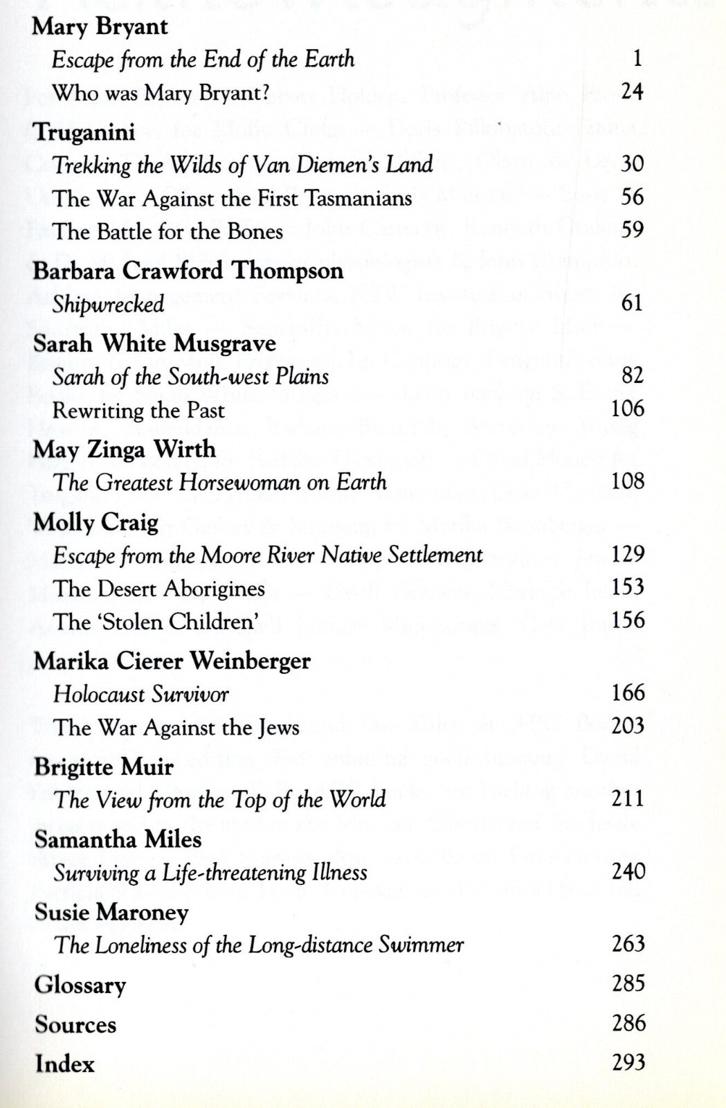TEN Australian HEROINES Susan Geason. Stories of COURAGE and SURVIVAL 301 pages