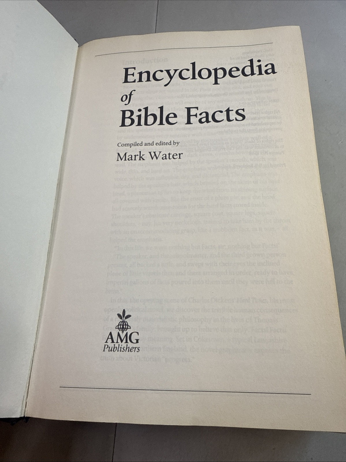 AMG&rsquo;s Encyclopedia of Bible Facts by Mark Water (2004, Hardcover)