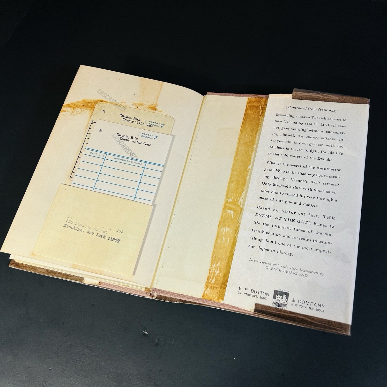 The Enemy at the Gate Rita Ritchie HC DJ 1966 5th Printing Ex-Library