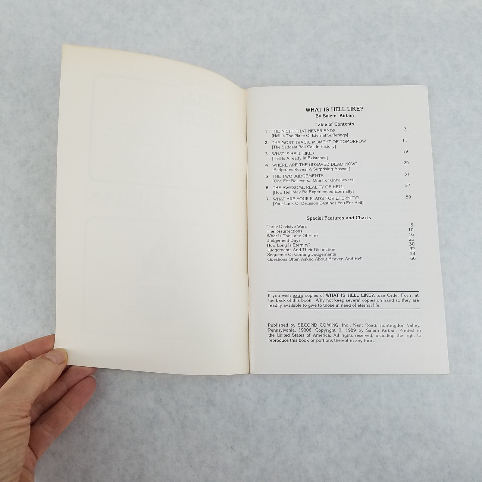What is Hell Like – 1989 Stapled Softcover by Salem Kirban – EXCELLENT COND.