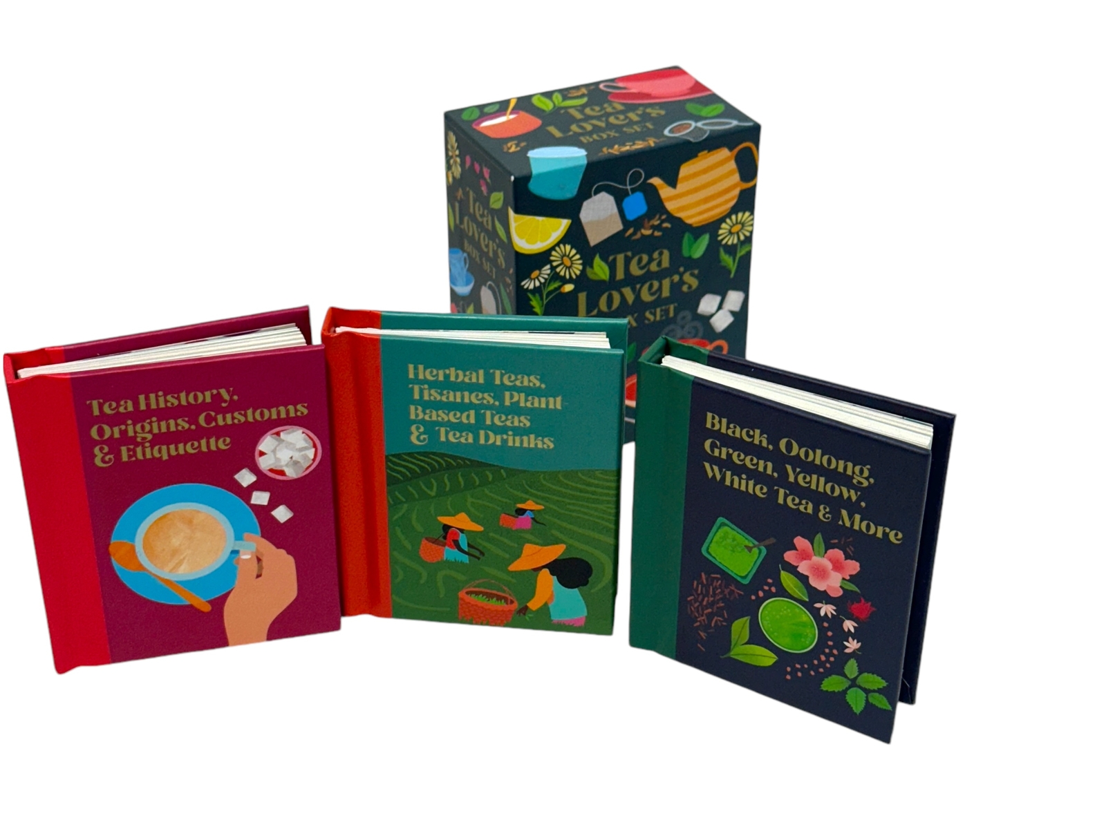 Tea Lover&rsquo;s collectible Box Set three illustrated mini books hardcover 126pg ea