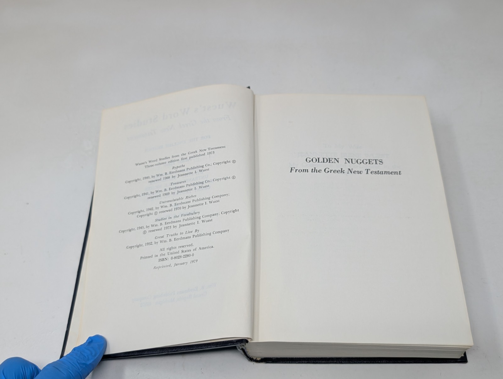 Wuest&rsquo;s Word Studies From The Greek New Testament Volume 3 III HC 1979