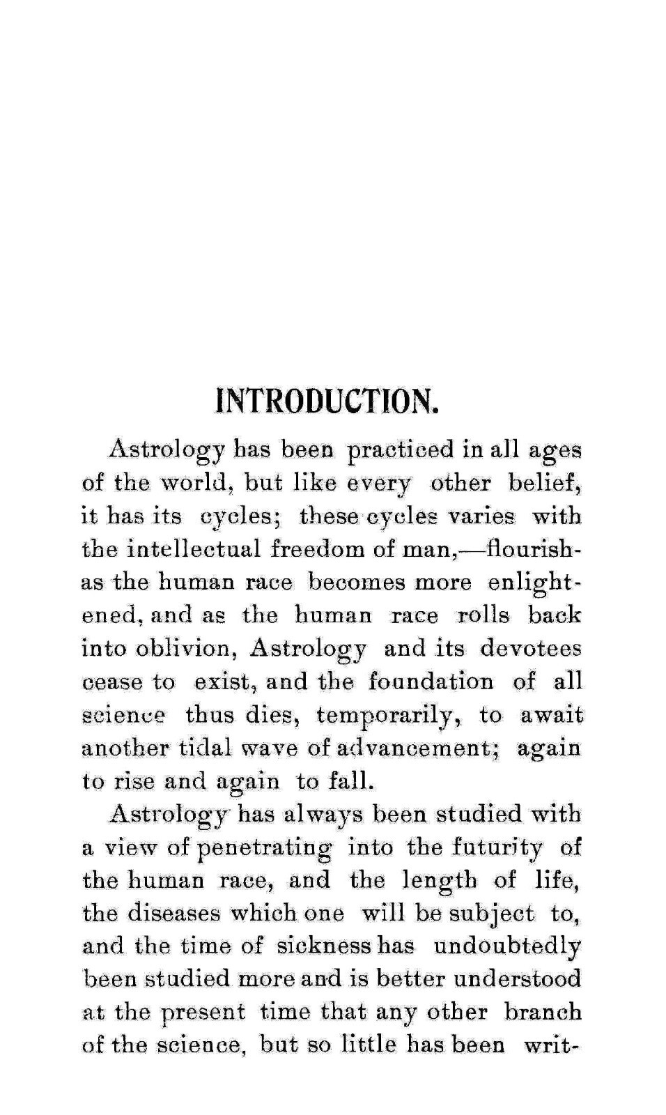 Medical Astrology « 1899 » 71 Pages