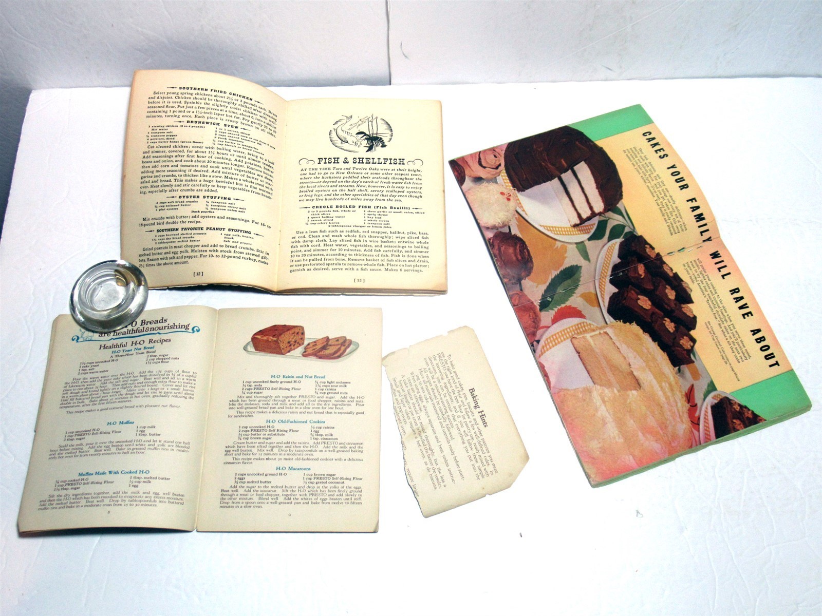 Lot 10 Vtg 1930s 1940s Cookbooks Planters Oil Carnation H-O Cereal Spry