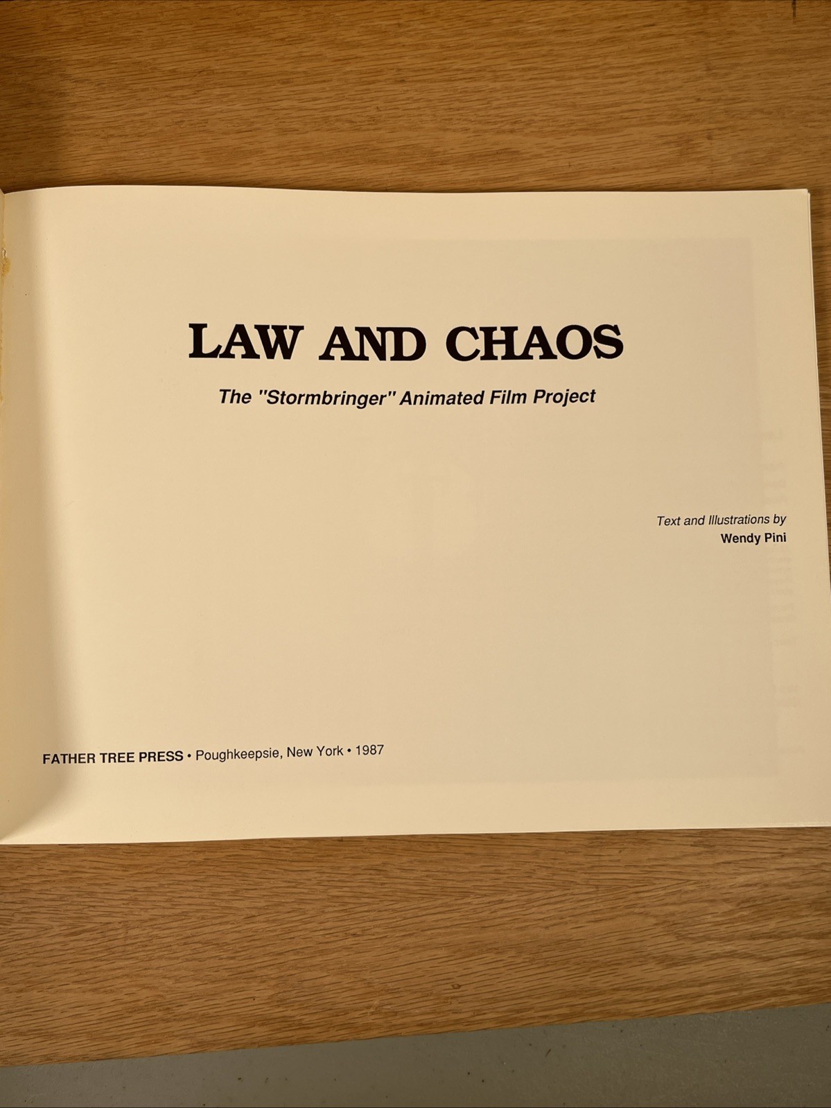 Law & Chaos The “Stormbringer” Animated Film Project Wendy Pini 1987