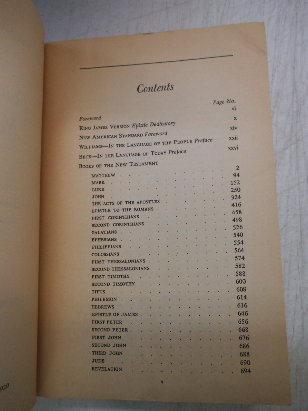 THE FOUR TRANSLATION NEW TESTAMENT PARALLEL EDITION 1966 TPB KING JAMES VERSION