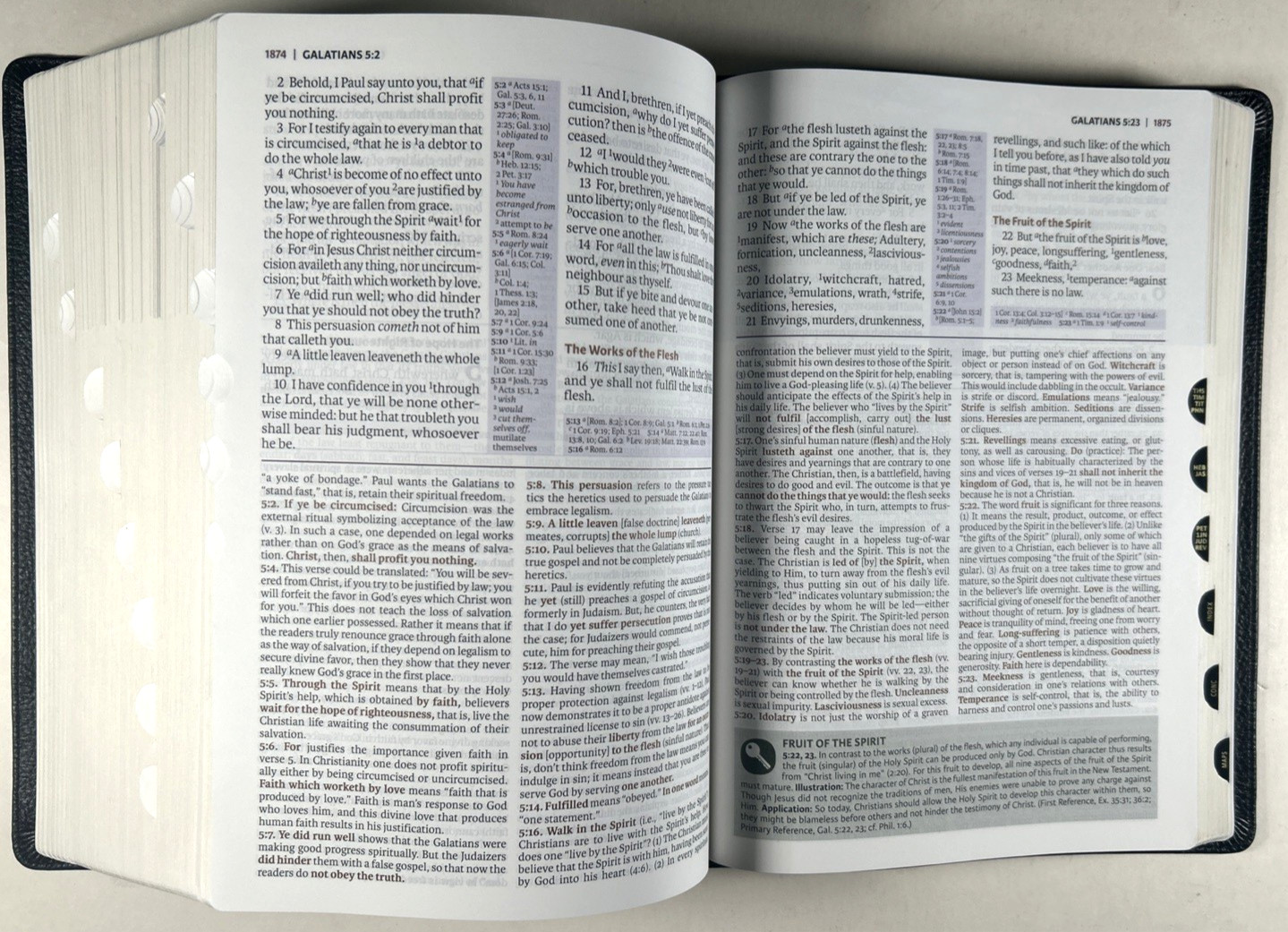 KJV Study Bible Black Genuine Leather Full Color Edition Indexed King James VG