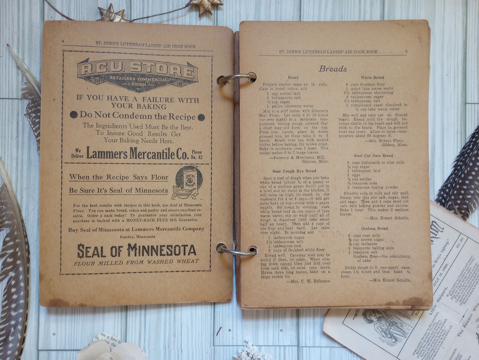 Vintage 1930s Cook Book Ladies Aid ST. JOHN&rsquo;S LUTHERAN Church Minnesota