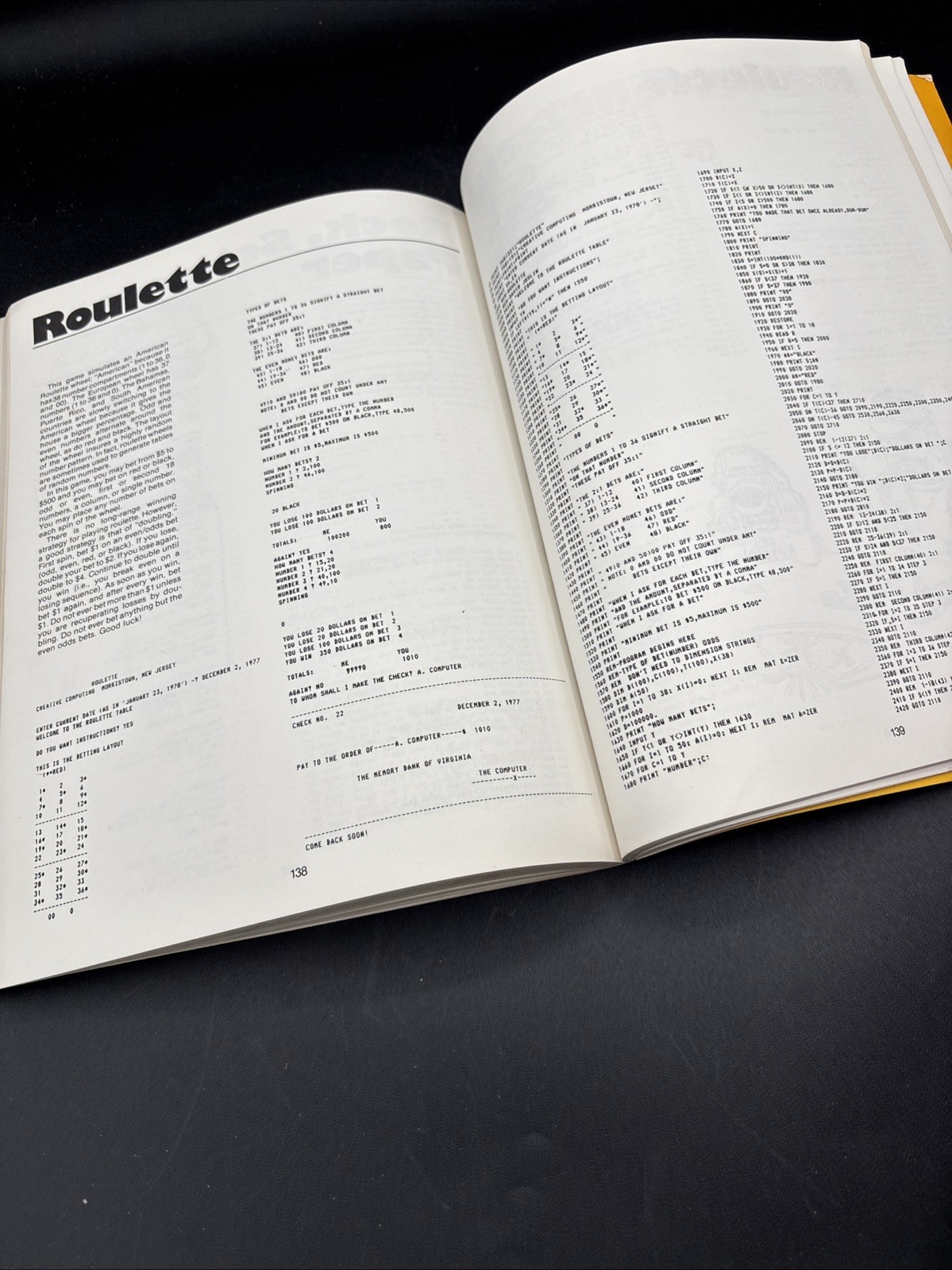 Basic Computer Games Microcomputer Edition David Ahi Early Home Computer 1st Ed