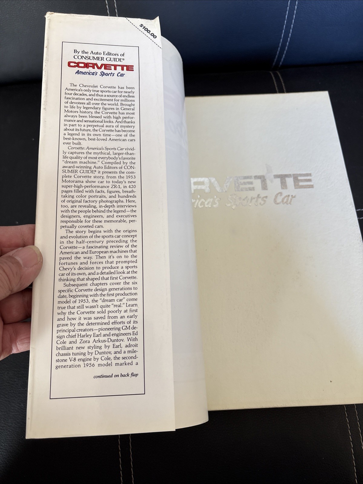CORVETTE CHRONICLE LARGE HARDBACK BOOK* 192 PAGES* by JAMES FLAMMANG 1993 VTG.