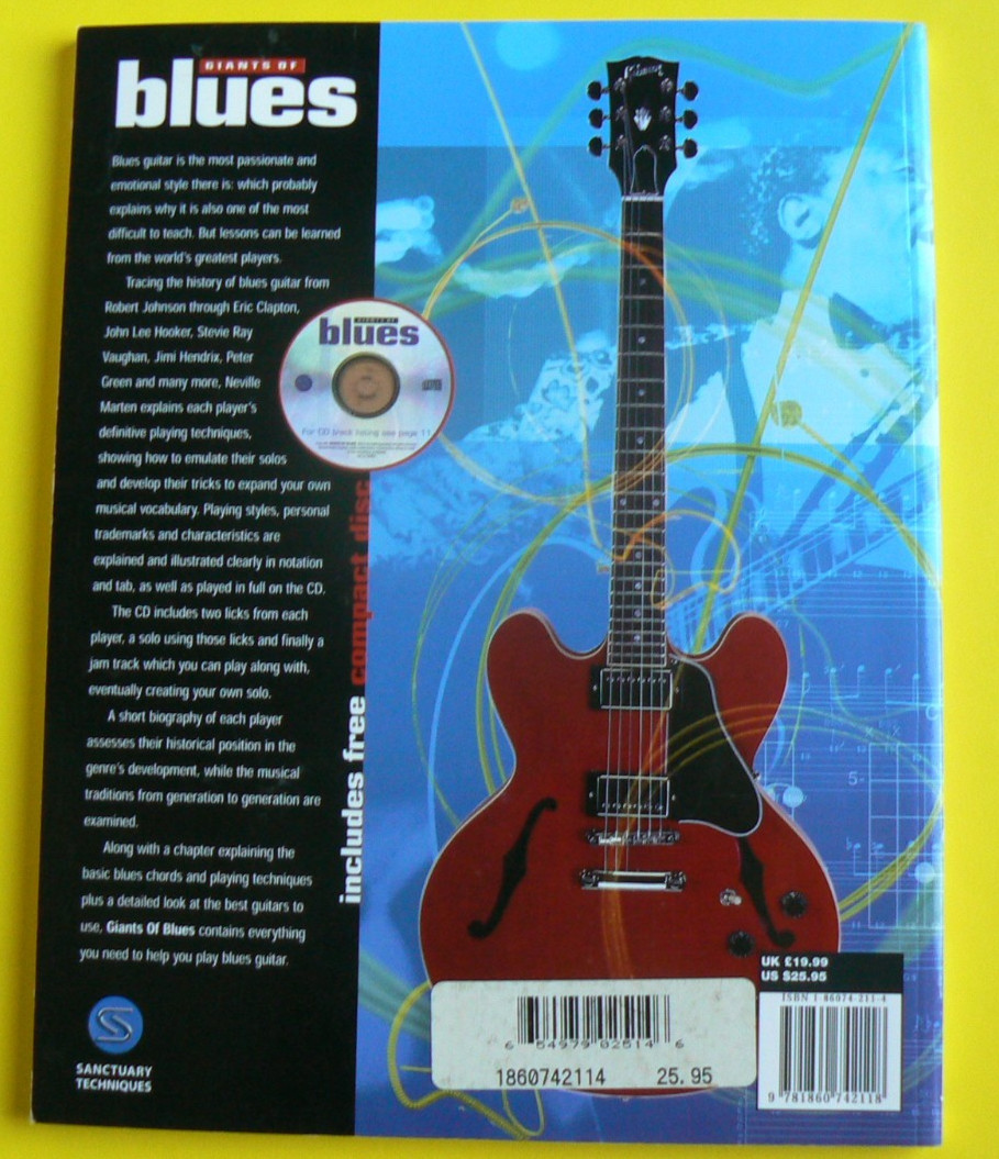 Giants of Blues,Guitar,Neville Marten,Book only, 120-pages, Johnson to Clapton
