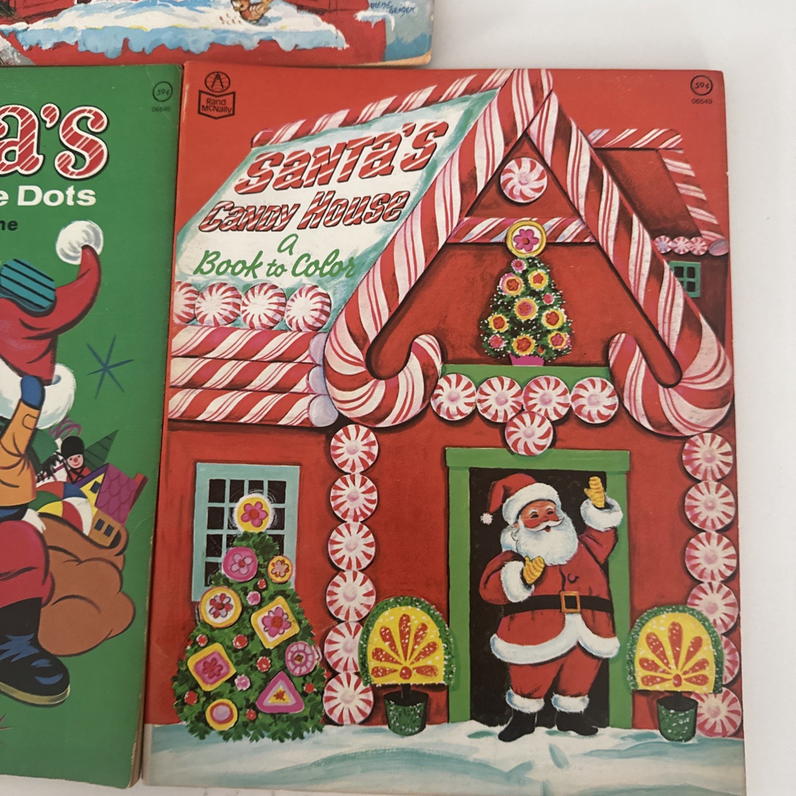 Lot of 3 Vintage Santa Christmas Coloring Books – Rand McNally – Unused