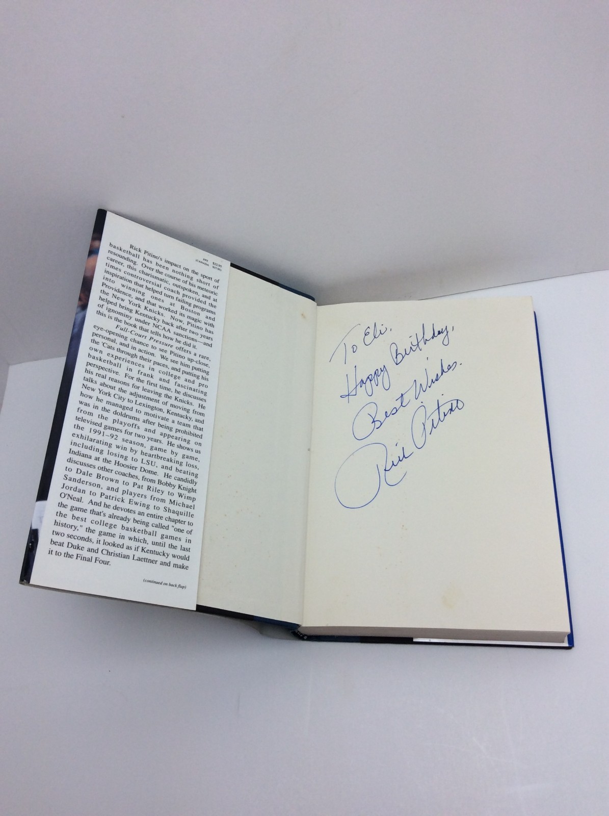 Full-Court Pressure: A Year In Kentucky Basketball – Book Signed By Rick Pitino