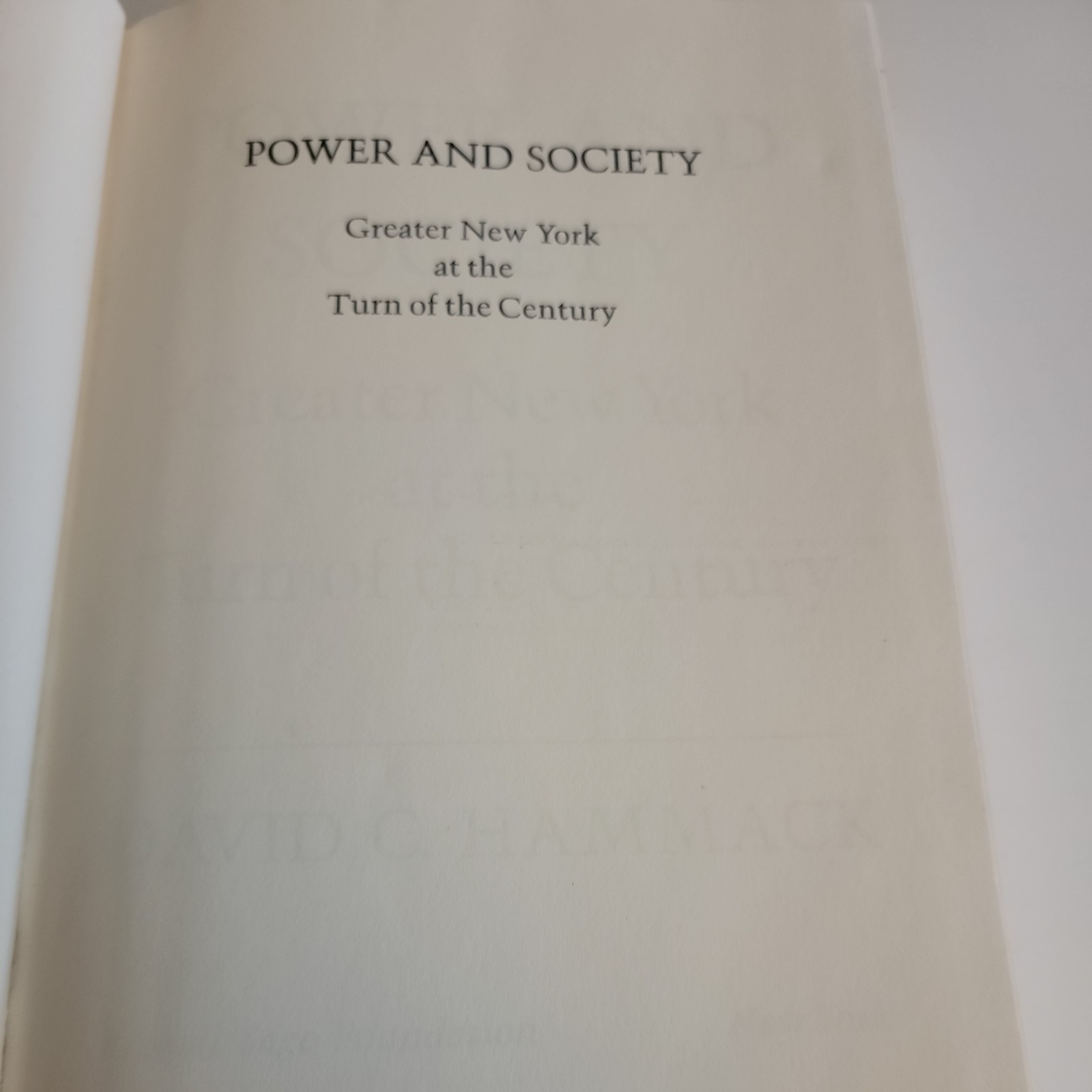 Power and Society: Greater New York at the Turn of the Century *VG* Genealogy