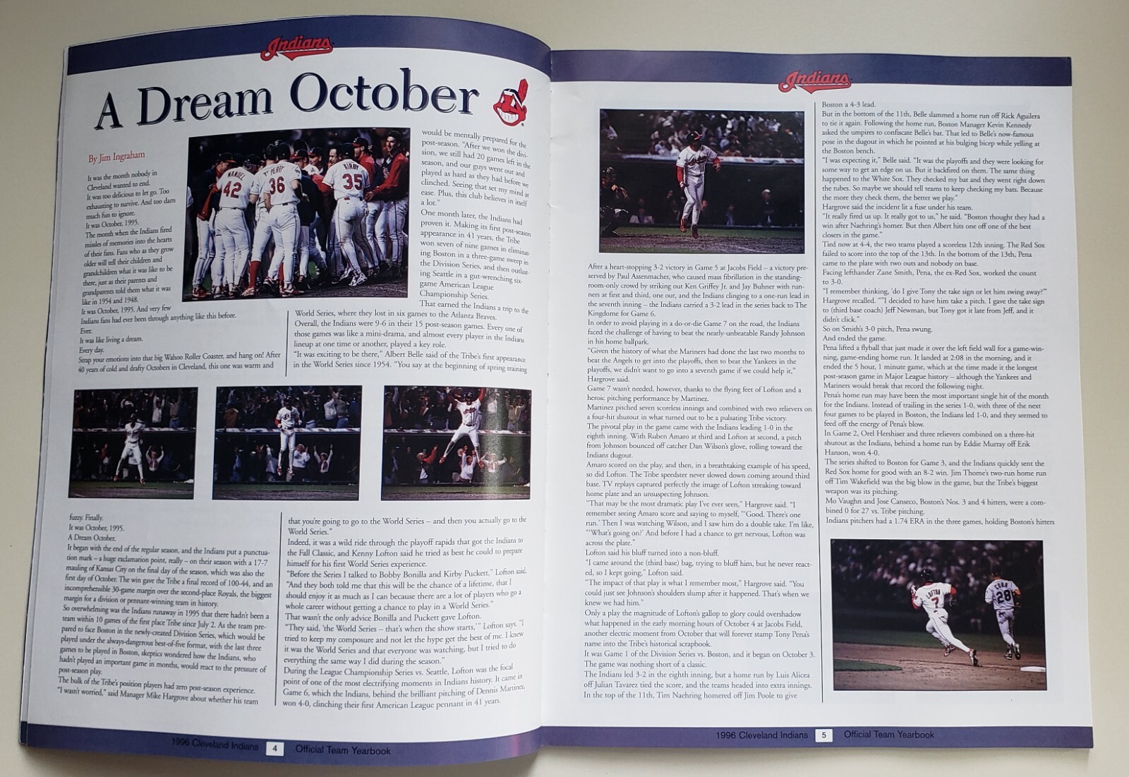 1996 Cleveland Indians (Guardians) Yearbook MLB Jacobs Field 72+ Pages MINT/NEW